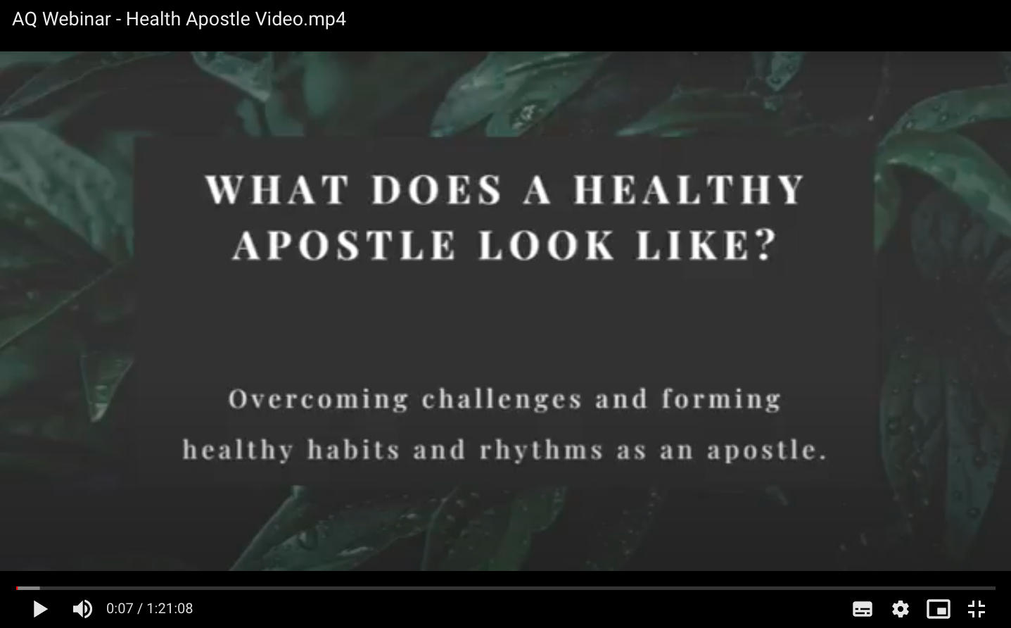 What Does a Healthy Apostle Look Like?